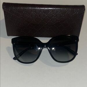 Gucci Black Sunglasses with Brown Case